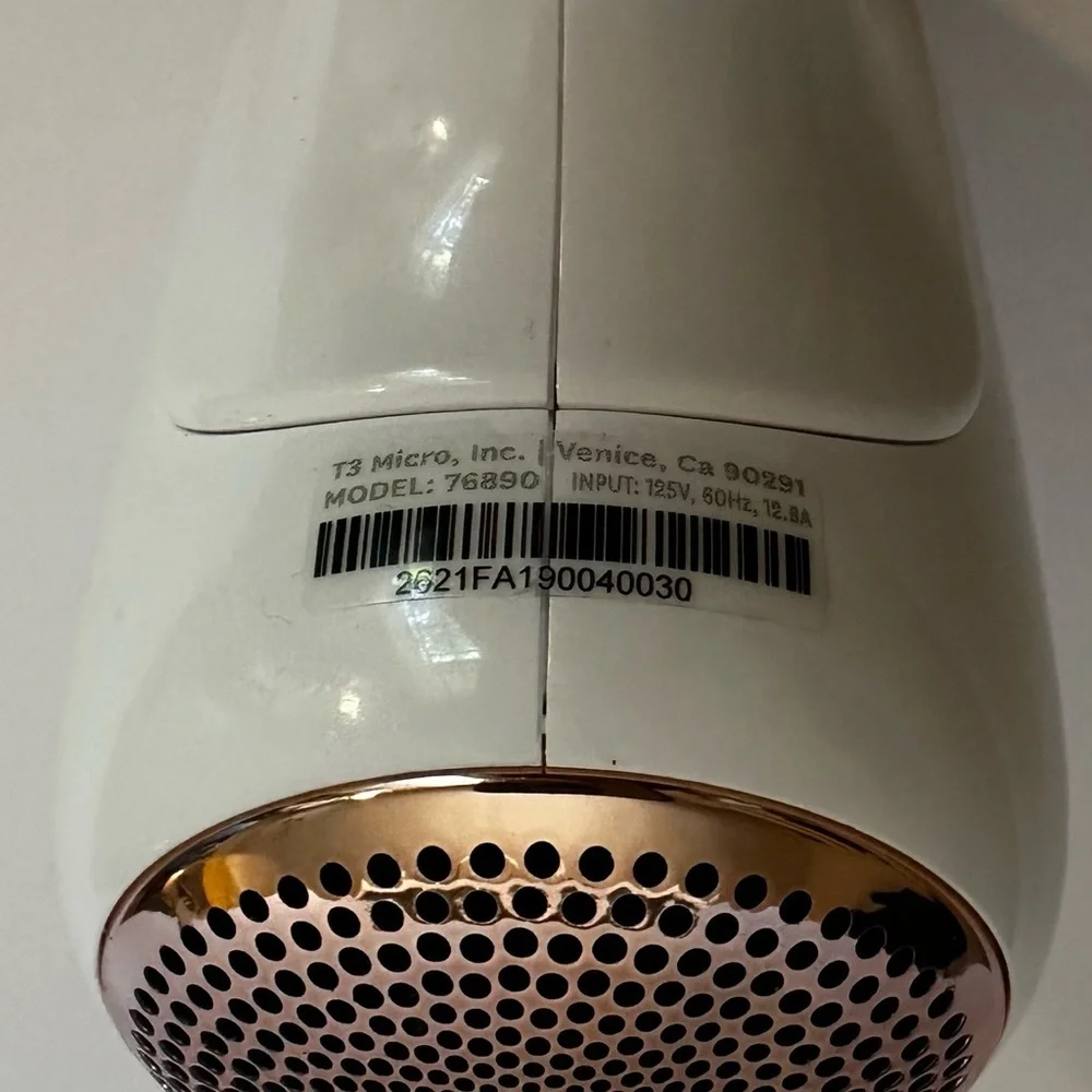 T3 Fit Compact-  White and Rose Gold Hair Dryer - Picture 4 of 4